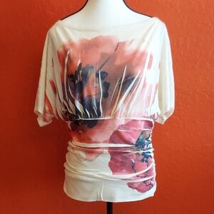 Floral Print Women's Blouse Large